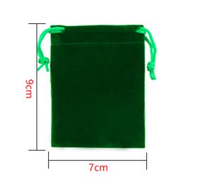 Мешок подарочный велюровый прямоугольный сочно зеленый 7Х9 см