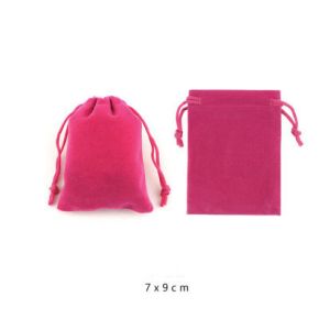 Мешок подарочный велюровый прямоугольный темно розовый 7Х9 см