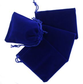 Мешок подарочный велюровый прямоугольный темно синий 10Х12 см