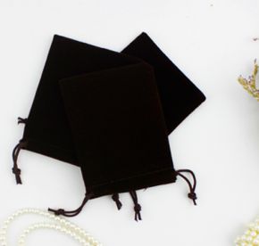 Мешок подарочный велюровый прямоугольный шоколадно коричневый 7Х9 см