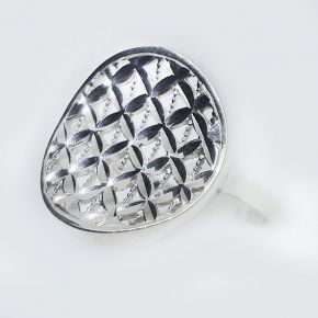 Кольцо серебро 925 грань 6