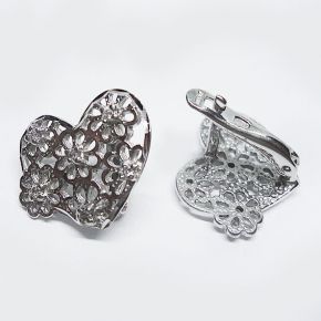 Серьги из серебра 925 с алмазной гранью и фианитами