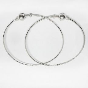 Крупные серьги кольца из серебра 925 с 3 шармами