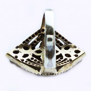 Кольцо из серебра 925 и бронзы с синими сапфирами корундами