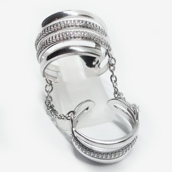 Кольцо серебро 925 на 2 фаланги с финитами - Серебряные кольца - Silver jewels