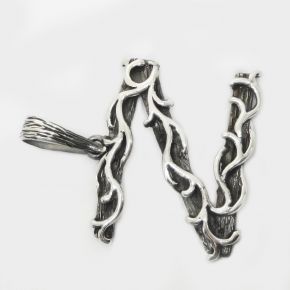 "Z" серебряный кулон подвеска, серебро 925 с оттеночным чернением