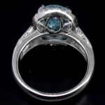 Кольцо серебро 925 см крупным голубым топазом